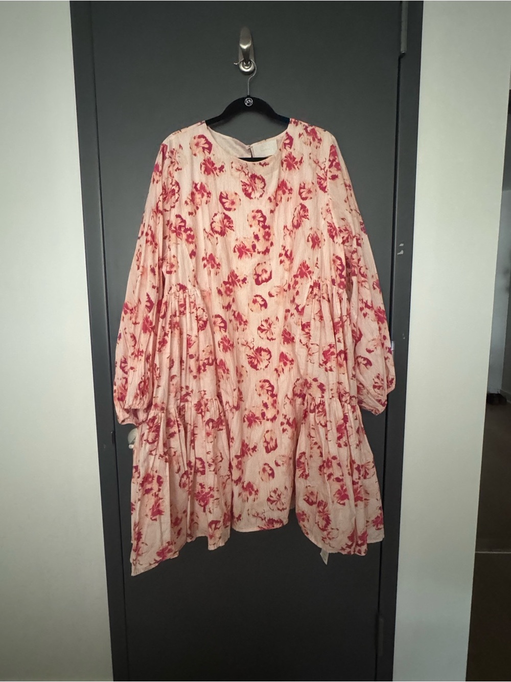 Merlette Pink Floral Tiered Dress
